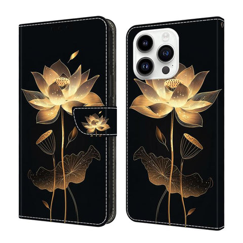 Crystal-Like Painted Vegan Leather Phone Case, For iPhone 15 Pro Max, For iPhone 15 Pro, For iPhone 14 / 13, For iPhone 14 Pro