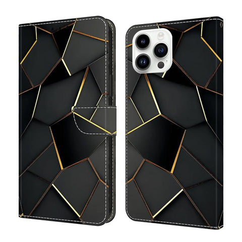 Crystal-Like Painted Vegan Leather Phone Case, For iPhone 15 Pro Max, For iPhone 15 Pro, For iPhone 14 / 13, For iPhone 14 Pro