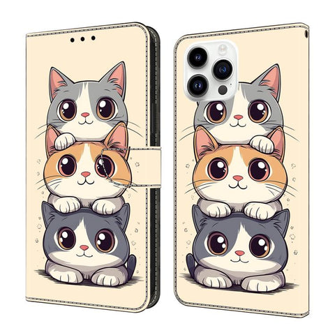 Crystal-Like Painted Vegan Leather Phone Case, For iPhone 15 Pro Max, For iPhone 15 Pro, For iPhone 14 / 13, For iPhone 14 Pro