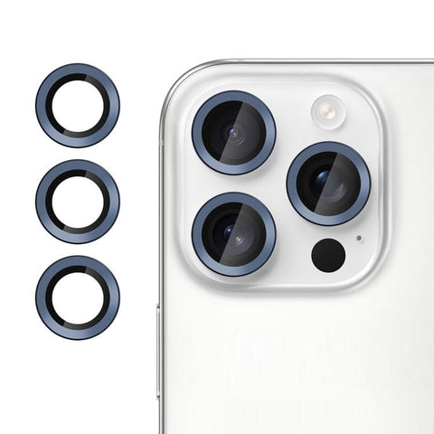 Kalebol No Flicker Ultra-Thin Individual Camera Lens Tempered Glass Film, For iPhone 15 Pro / 15 Pro Max