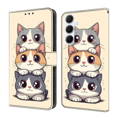 Crystal-Like Painted Vegan Leather Phone Case, For Samsung Galaxy A55 5G, For Samsung Galaxy A35 5G, For Samsung Galaxy A25 5G, For Samsung Galaxy A24 4G