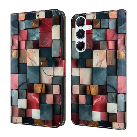 Crystal-Like Painted Vegan Leather Phone Case, For Samsung Galaxy A55 5G, For Samsung Galaxy A35 5G, For Samsung Galaxy A25 5G, For Samsung Galaxy A24 4G