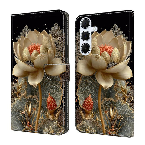 Crystal-Like Painted Vegan Leather Phone Case, For Samsung Galaxy A55 5G, For Samsung Galaxy A35 5G, For Samsung Galaxy A25 5G, For Samsung Galaxy A24 4G