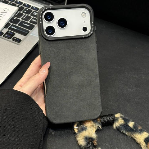 Faux Suede Fabric TPU Phone Case with Screen-printed Rabbit Plush Rope, For iPhone 18 Pro / 17 Pro, For iPhone 18 Pro Max / 17 Pro Max, For iPhone 17, For iPhone 16 Pro Max, For iPhone 16 Pro, For iPhone 16, For iPhone 15 Pro Max, For iPhone 15 Pro