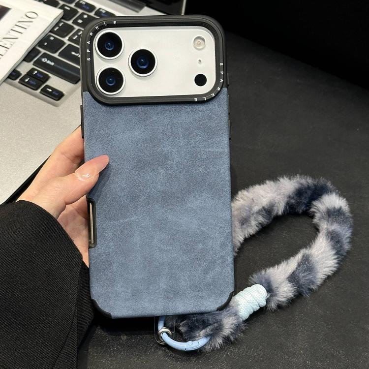 Faux Suede Fabric TPU Phone Case with Screen-printed Rabbit Plush Rope, For iPhone 18 Pro / 17 Pro, For iPhone 18 Pro Max / 17 Pro Max, For iPhone 17, For iPhone 16 Pro Max, For iPhone 16 Pro, For iPhone 16, For iPhone 15 Pro Max, For iPhone 15 Pro