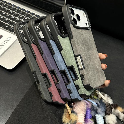 Faux Suede Fabric TPU Phone Case with Screen-printed Rabbit Plush Rope, For iPhone 18 Pro / 17 Pro, For iPhone 18 Pro Max / 17 Pro Max, For iPhone 17, For iPhone 16 Pro Max, For iPhone 16 Pro, For iPhone 16, For iPhone 15 Pro Max, For iPhone 15 Pro