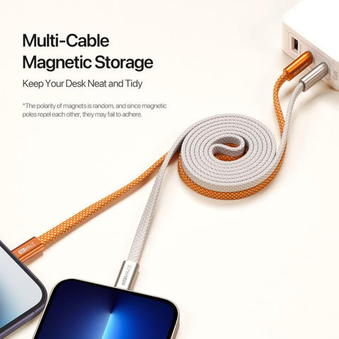DUX DUCIS AUTO Series 27W Type-C to 8 Pin Magnetic Nylon Braided Data Cable, Length: 1m, Type-C to 8 Pin