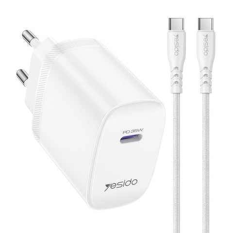 Yesido YC107 PD35W USB-C / Type-C Single Port Fast Charger Set with Type-C to Type-C Cable, YC107