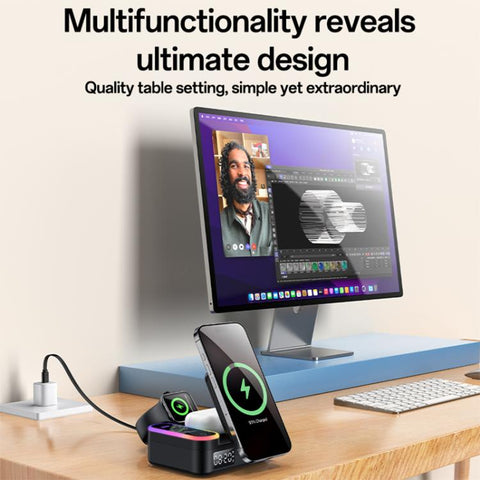Yesido DS38 65W 8-in-1 Magnetic Wireless Charging Station with Telescopic Cord, DS38