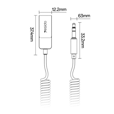 Yesido YAU82 AUX 3.5mm Car Bluetooth 5.0 Audio Adapter, YAU82