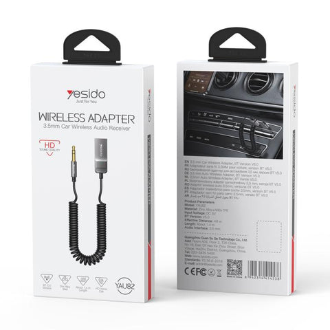Yesido YAU82 AUX 3.5mm Car Bluetooth 5.0 Audio Adapter, YAU82