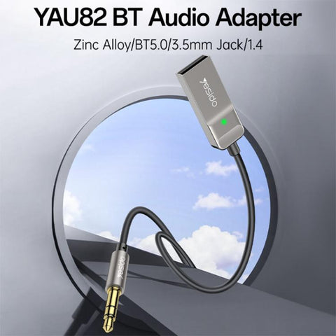 Yesido YAU82 AUX 3.5mm Car Bluetooth 5.0 Audio Adapter, YAU82