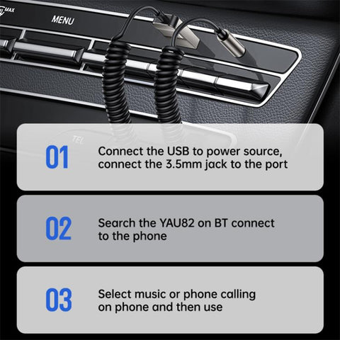 Yesido YAU82 AUX 3.5mm Car Bluetooth 5.0 Audio Adapter, YAU82