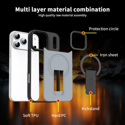 Skin Feel Invisible Kickstand MagSafe Phone Case, For iPhone 16e / 17e, For iPhone 17 Pro Max, For iPhone 17 Pro, For iPhone 17, For iPhone Air