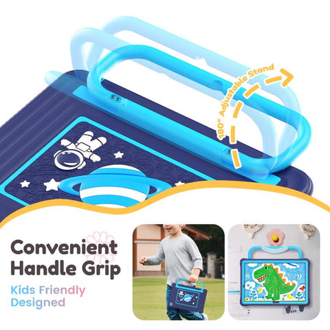 Handle Holder Silicone Hybrid PC Tablet Case with Shoulder Strap, For Samsung Galaxy Tab A11+ / A9+