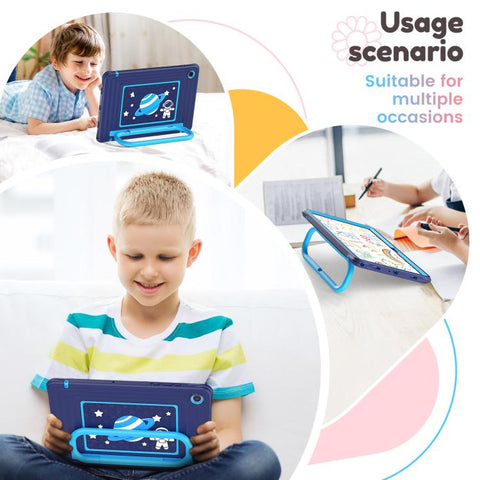 Handle Holder Silicone Hybrid PC Tablet Case with Shoulder Strap, For Samsung Galaxy Tab A11+ / A9+