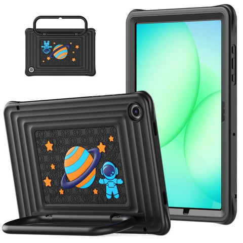 Handle Holder Silicone Hybrid PC Tablet Case with Shoulder Strap, For Samsung Galaxy Tab A11+ / A9+
