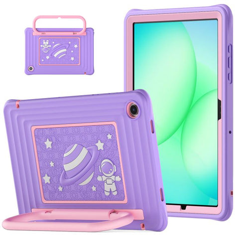 Handle Holder Silicone Hybrid PC Tablet Case with Shoulder Strap, For Samsung Galaxy Tab A11+ / A9+