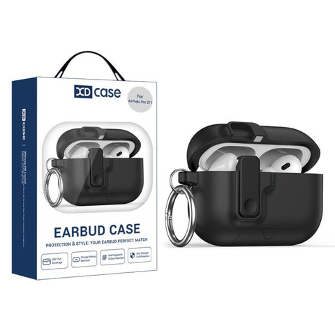 XDcase Armor Full-body Earphone Case with Hook & Security Lock, For AirPods 5 / 4, For AirPods Pro 3, For AirPods Pro 2 / 1
