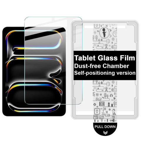imak Dust-free Chamber Locator Tablet Tempered Glass Film, For iPad Air 13 2024 / 2025 / 2026, For iPad Air 11 2024 / 2025 / 2026, For iPad Pro 13 2024 / 2025, For iPad Pro 11 2024 / 2025, For iPad 2025, For iPad mini 6 / mini 2024