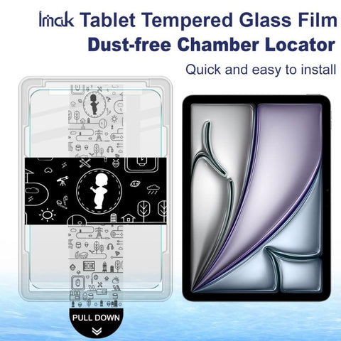 imak Dust-free Chamber Locator Tablet Tempered Glass Film, For iPad Air 13 2024 / 2025 / 2026, For iPad Air 11 2024 / 2025 / 2026, For iPad Pro 13 2024 / 2025, For iPad Pro 11 2024 / 2025, For iPad 2025, For iPad mini 6 / mini 2024