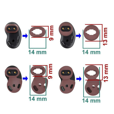 XDcase 4 Pairs Silicone Ear Tips & Ear Hooks Kit, Left & Right S/L Size, 4 Pairs