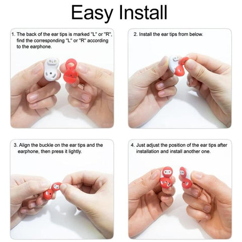 XDcase 4 Pairs Silicone Ear Tips & Ear Hooks Kit, Left & Right S/L Size, 4 Pairs