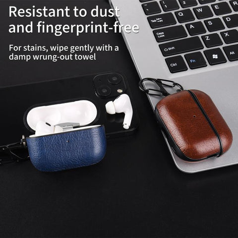 Two-Piece Style PU Leather Earphone Case with Hook & Thimble, For AirPods 5 / AirPods 4, For AirPods Pro 3, For AirPods Pro 2
