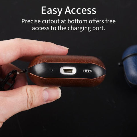 Two-Piece Style PU Leather Earphone Case with Hook & Thimble, For AirPods 5 / AirPods 4, For AirPods Pro 3, For AirPods Pro 2