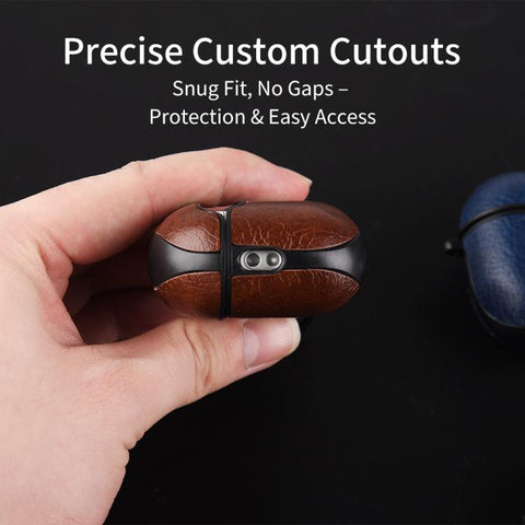 Two-Piece Style PU Leather Earphone Case with Hook & Thimble, For AirPods 5 / AirPods 4, For AirPods Pro 3, For AirPods Pro 2