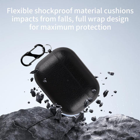 Two-Piece Style PU Leather Earphone Case with Hook & Thimble, For AirPods 5 / AirPods 4, For AirPods Pro 3, For AirPods Pro 2