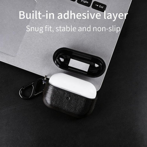 Two-Piece Style PU Leather Earphone Case with Hook & Thimble, For AirPods 5 / AirPods 4, For AirPods Pro 3, For AirPods Pro 2