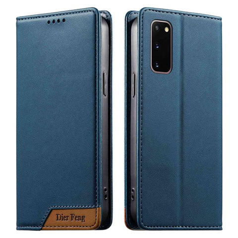 Dierfeng Splicing Strong Magnetic RFID Vegan Leather Phone Case, For Samsung Galaxy S20 Ultra, For Samsung Galaxy S20, For Samsung Galaxy S20+