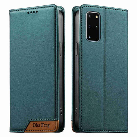 Dierfeng Splicing Strong Magnetic RFID Vegan Leather Phone Case, For Samsung Galaxy S20 Ultra, For Samsung Galaxy S20, For Samsung Galaxy S20+