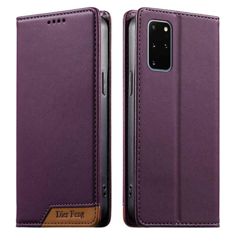 Dierfeng Splicing Strong Magnetic RFID Vegan Leather Phone Case, For Samsung Galaxy S20 Ultra, For Samsung Galaxy S20, For Samsung Galaxy S20+
