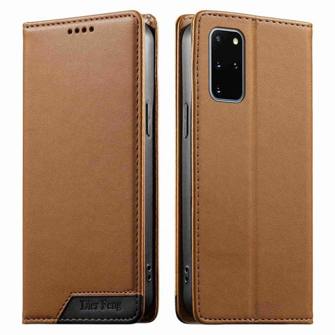 Dierfeng Splicing Strong Magnetic RFID Vegan Leather Phone Case, For Samsung Galaxy S20 Ultra, For Samsung Galaxy S20, For Samsung Galaxy S20+