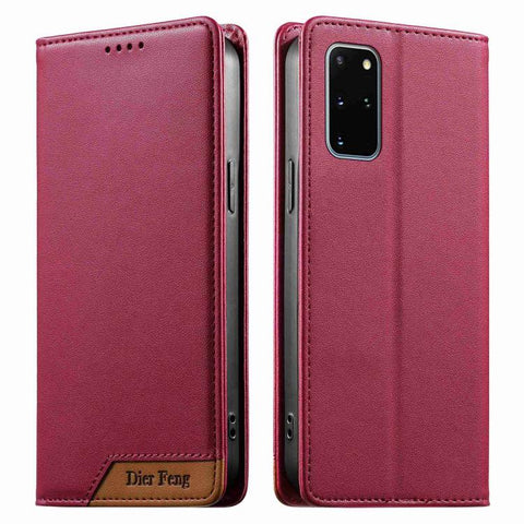 Dierfeng Splicing Strong Magnetic RFID Vegan Leather Phone Case, For Samsung Galaxy S20 Ultra, For Samsung Galaxy S20, For Samsung Galaxy S20+