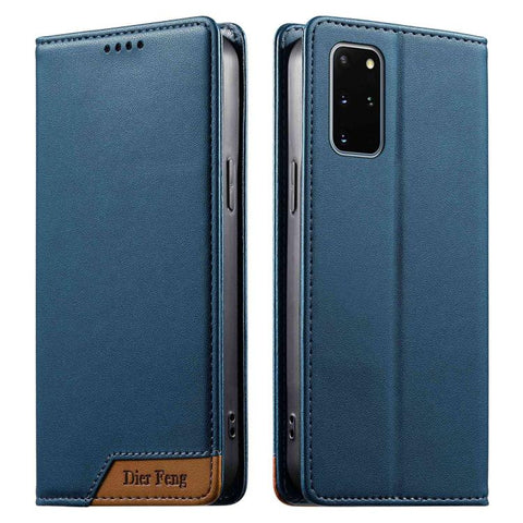 Dierfeng Splicing Strong Magnetic RFID Vegan Leather Phone Case, For Samsung Galaxy S20 Ultra, For Samsung Galaxy S20, For Samsung Galaxy S20+