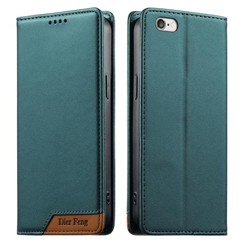 Dierfeng Splicing Strong Magnetic RFID Vegan Leather Phone Case, For iPhone 14 Pro Max, For iPhone SE 2022 / SE 2020 / 8 / 7, For iPhone 13 Pro Max, For iPhone 13 Pro, For iPhone 13 mini, For iPhone 12 / 12 Pro, For iPhone 12 Pro Max, For iPhone 12 mini