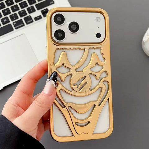 Electroplated Hollow Out Clown Heat Dissipation TPU Phone Case, For iPhone 18 Pro / 17 Pro, For iPhone 18 Pro Max / 17 Pro Max, For iPhone 17, For iPhone 16 Pro Max, For iPhone 16 Pro, For iPhone 16