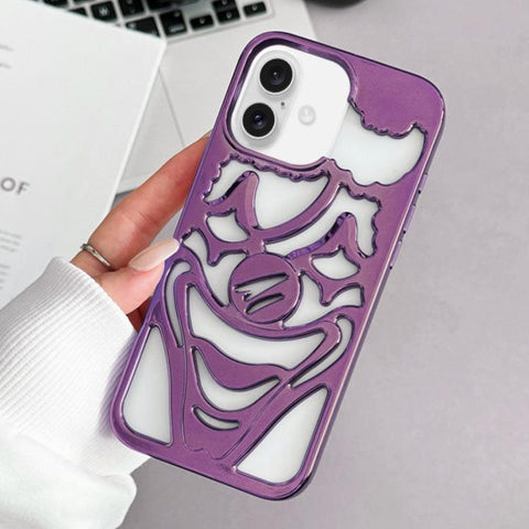 Electroplated Hollow Out Clown Heat Dissipation TPU Phone Case, For iPhone 18 Pro / 17 Pro, For iPhone 18 Pro Max / 17 Pro Max, For iPhone 17, For iPhone 16 Pro Max, For iPhone 16 Pro, For iPhone 16