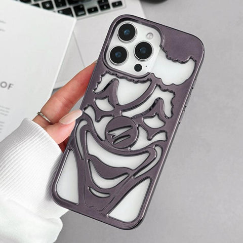 Electroplated Hollow Out Clown Heat Dissipation TPU Phone Case, For iPhone 18 Pro / 17 Pro, For iPhone 18 Pro Max / 17 Pro Max, For iPhone 17, For iPhone 16 Pro Max, For iPhone 16 Pro, For iPhone 16