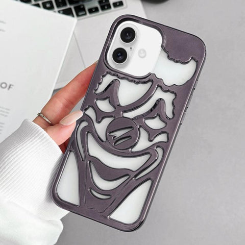 Electroplated Hollow Out Clown Heat Dissipation TPU Phone Case, For iPhone 18 Pro / 17 Pro, For iPhone 18 Pro Max / 17 Pro Max, For iPhone 17, For iPhone 16 Pro Max, For iPhone 16 Pro, For iPhone 16