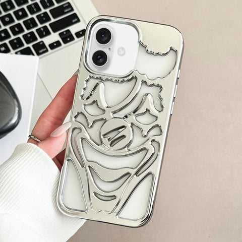 Electroplated Hollow Out Clown Heat Dissipation TPU Phone Case, For iPhone 18 Pro / 17 Pro, For iPhone 18 Pro Max / 17 Pro Max, For iPhone 17, For iPhone 16 Pro Max, For iPhone 16 Pro, For iPhone 16
