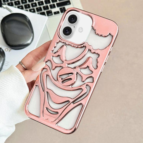 Electroplated Hollow Out Clown Heat Dissipation TPU Phone Case, For iPhone 18 Pro / 17 Pro, For iPhone 18 Pro Max / 17 Pro Max, For iPhone 17, For iPhone 16 Pro Max, For iPhone 16 Pro, For iPhone 16