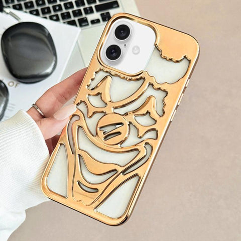 Electroplated Hollow Out Clown Heat Dissipation TPU Phone Case, For iPhone 18 Pro / 17 Pro, For iPhone 18 Pro Max / 17 Pro Max, For iPhone 17, For iPhone 16 Pro Max, For iPhone 16 Pro, For iPhone 16