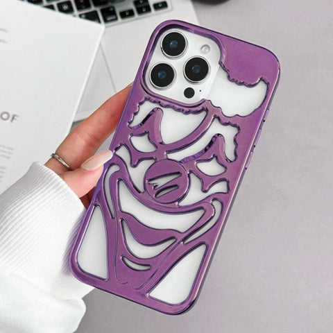 Electroplated Hollow Out Clown Heat Dissipation TPU Phone Case, For iPhone 15 Pro Max, For iPhone 15 Pro, For iPhone 15, For iPhone 14, For iPhone 14 Pro, For iPhone 14 Pro Max