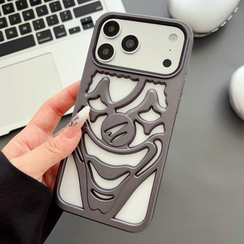 Oil Spraying Hollow Out Clown Heat Dissipation TPU Phone Case, For iPhone 18 Pro / 17 Pro, For iPhone 18 Pro Max / 17 Pro Max, For iPhone 17, For iPhone 16 Pro Max, For iPhone 16 Pro, For iPhone 16
