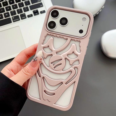 Oil Spraying Hollow Out Clown Heat Dissipation TPU Phone Case, For iPhone 18 Pro / 17 Pro, For iPhone 18 Pro Max / 17 Pro Max, For iPhone 17, For iPhone 16 Pro Max, For iPhone 16 Pro, For iPhone 16