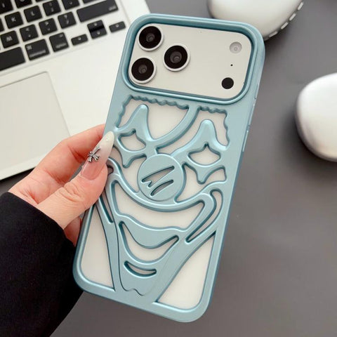 Oil Spraying Hollow Out Clown Heat Dissipation TPU Phone Case, For iPhone 18 Pro / 17 Pro, For iPhone 18 Pro Max / 17 Pro Max, For iPhone 17, For iPhone 16 Pro Max, For iPhone 16 Pro, For iPhone 16